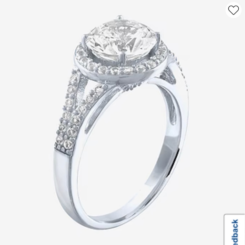 A White Sapphire lab created Sterling Silver ring